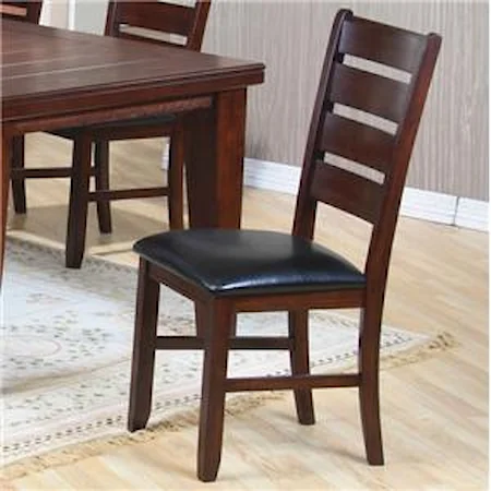 Ladder Back Side Chair with Upholstered Seat